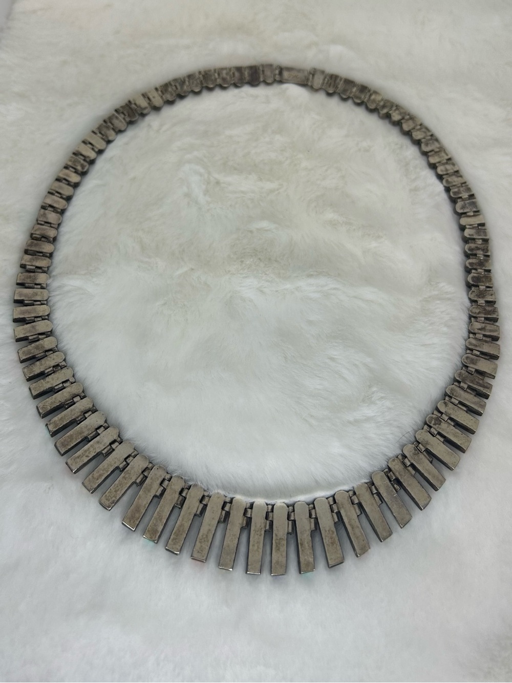 STERLING SILVER AND GEMSTONE INLAY NECKLACE - Picture 3 of 5
